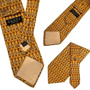 GUCCI Tie vintage 100% silk luxury necktie made in Italy